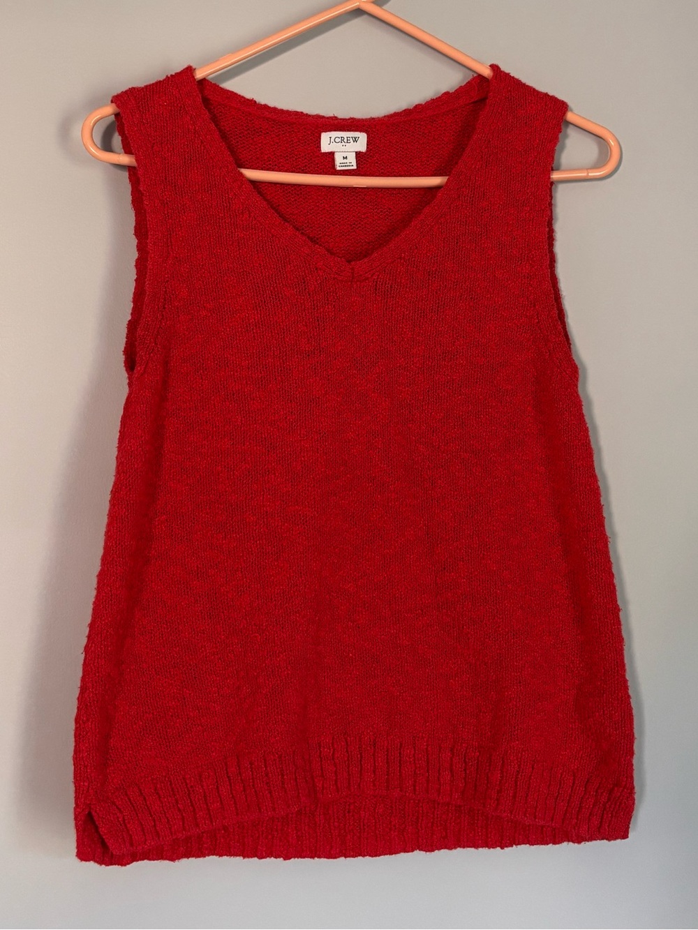 J.Crew Red Knit V-Neck Tank Top – Size Medium
